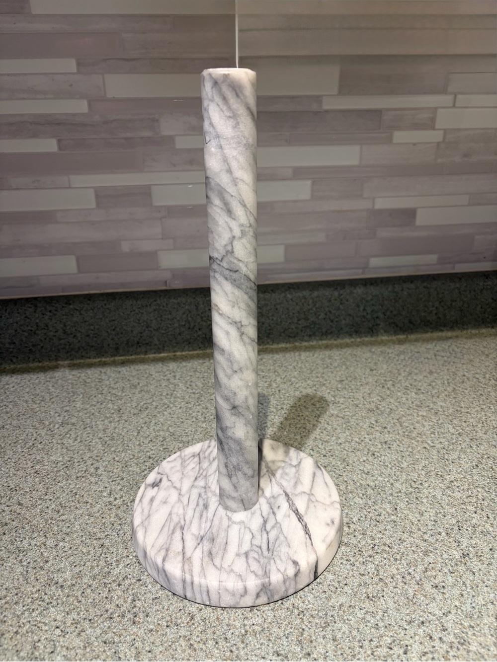 Marble Paper Towel Holder - White Gray